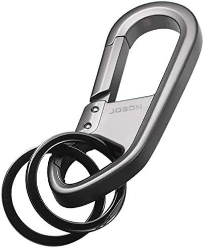 Eastor Zinc alloyKey Chain, Strong Carabiner Shape Key Chain Ring Keyring Keyfob Key Holder,Quick Release Detachable Key Rings,Heavy Duty Car Key Chain As Business Gift for Men and Women (Silver)