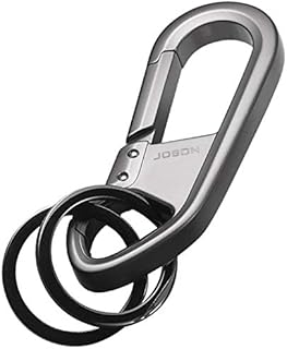 Eastor Zinc alloyKey Chain, Strong Carabiner Shape Key Chain Ring Keyring Keyfob Key Holder,Quick Release Detachable Key Rings,Heavy Duty Car Key Chain As Business Gift for Men and Women (Silver)