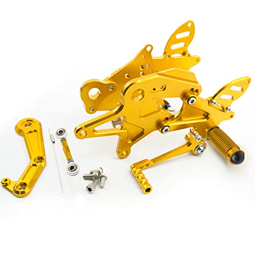 Cnc Er6N 17-20 Motorcycle Rearset Foot Peg Footrests Adjustable Footpegs Rear Set Brake Shift Pedal Compatible With Ninja 650 650R Z650 2017 2018 2019 2020 2021 Gold #TOP3