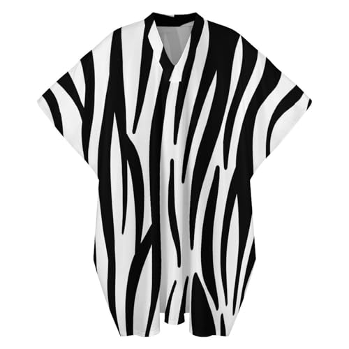 Zebra Print Pattern Men's V-neck Robe Middle East Arabian Robe Butterfly Sleeves Kaftan4