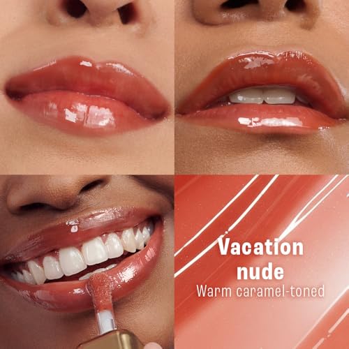 Image of LAKME 9to5 HyaGloss Powerplump Lip Oil, Vacation Nude, 4.2ml, for Plump Glossy Lips, with Hyaluronic Acid, Vitamin E & Peppermint Oil, Lightweight Non-Sticky Formula