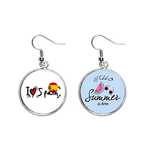 Pendientes de sandía Me encanta España con bandera y corazón para lucir este verano con estilo