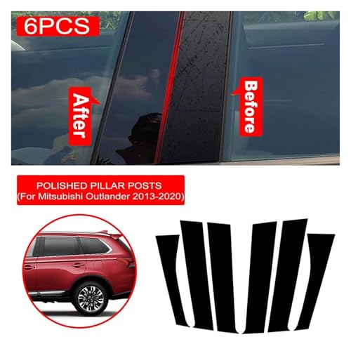 Postes de pilar pulidos para Mitsubishi Outlander 2013-2020 con efecto espejo protector 4