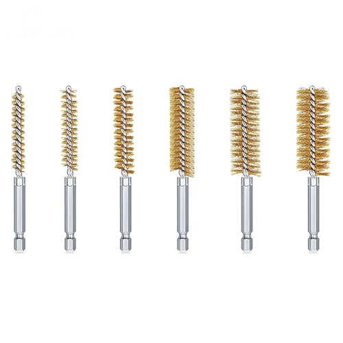 Brosse métallique cuivre pour perceuse à percussion | Lot de 6 brosses de nettoyage torsadées