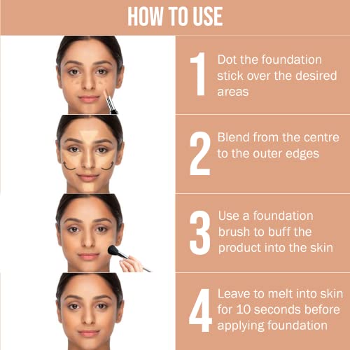 Image of NY Bae Almond Oil Infused Foundation, Concealer, Contour, Color Corrector Stick For Wheatish Skin - Runway Range - Backstage Play Up in Beige 06