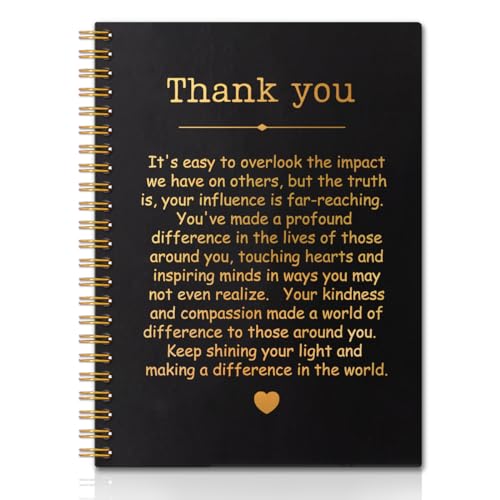 QYUVK Thank You Gold Hardcover 160 Pages Spiral Notebooks, Funny