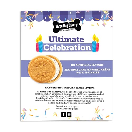 Three Dog Bakery Birthday Confetti Lick\'n Crunch 13 Ounce (Pack of 1)