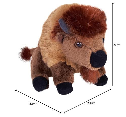 Wild Republic Pocketkins Eco Bison, Stuffed Animal, 5 Inches, Plush Toy, Made from Recycled Materials, Eco Friendly - Image 2