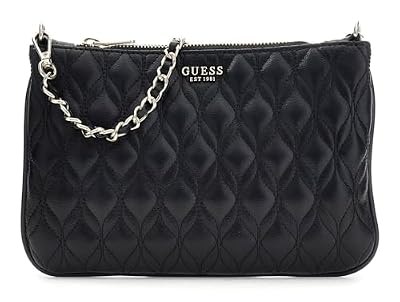 GUESS borsetta borsa per utensili Maxine Quilted Flat Pouch Black nero