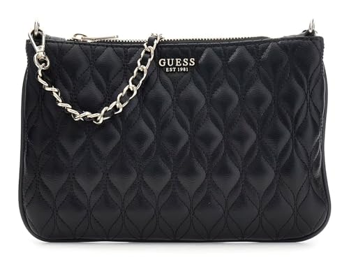Sac d'accessoires Maxine Quilted GUESS noir pochette plate femme