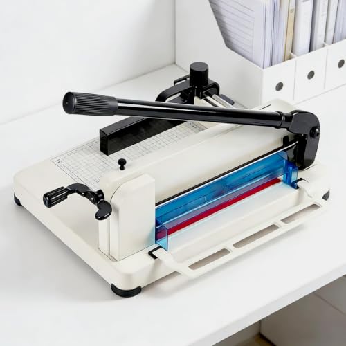 Cortador de papel resistente, guillotina A4 con bloqueo de seguridad y protector de cuchilla, ancho de corte de 315 mm, máquina de corte manual para oficina, escuela, manualidades