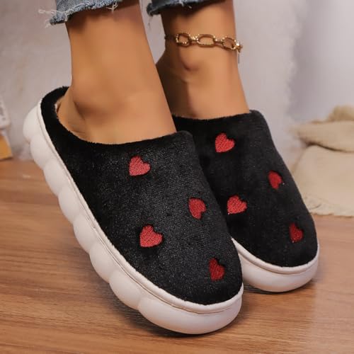 Heart Slippers for Women Men Cute Cozy Warm Slip-on House Shoes for Indoor and Outdoor Soft Sandals Slides2