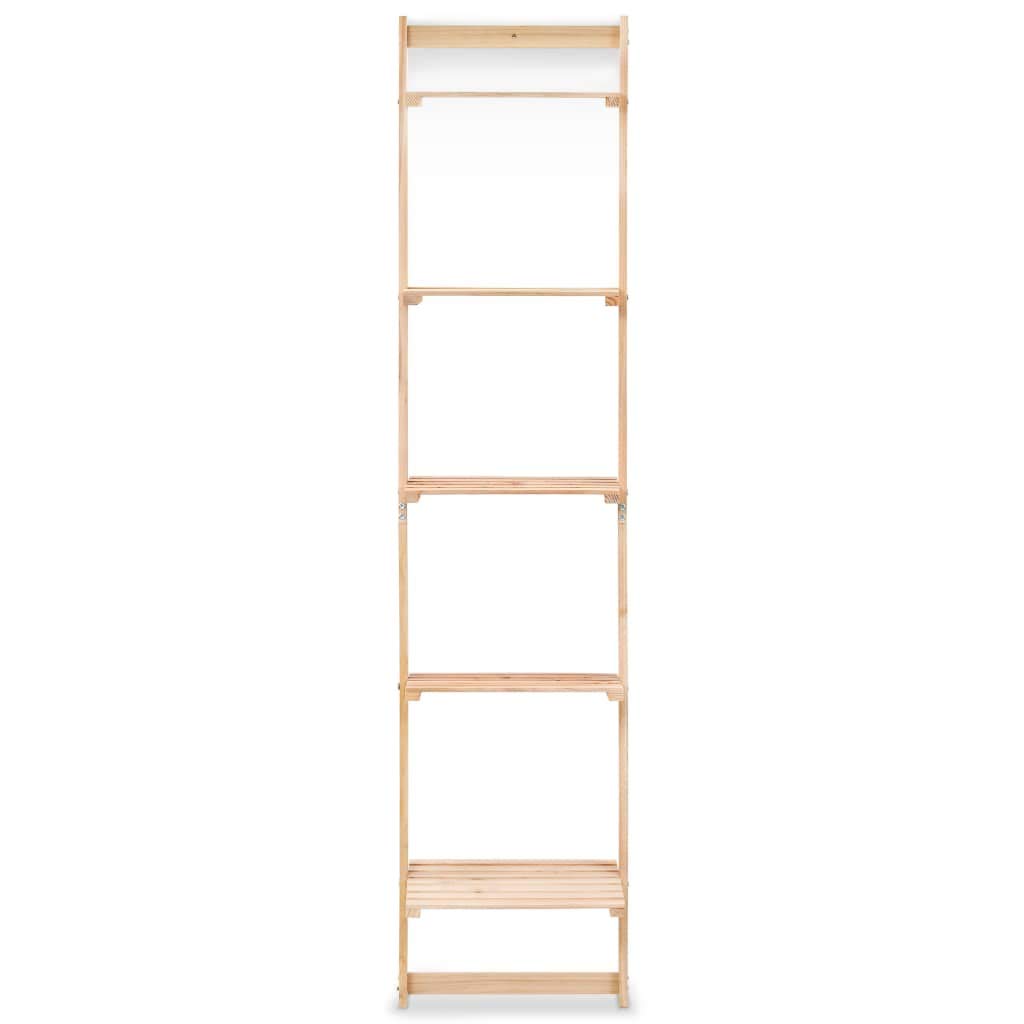 Homgoday Étagère Murale échelle Bois de cèdre 41,5 x 30 x 176 cm, Tablette Flottantes de Rangement Suspendue, Étagère Mural Présentoir pour Salon Chambre Salle de Bain Couloir Cuisine et Bureau