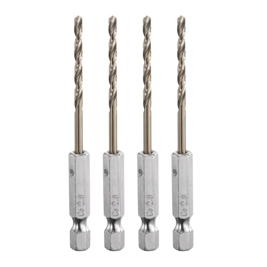 HARFINGTON 4pcs M35 High Speed Steel Cobalt Twist Drill Bit 2.8mm/0.04" Dia with Quick Change 1/4" Hex Shank Jobber Drill Bit for Metal, Steel, Copper, Aluminum, Zinc Alloy