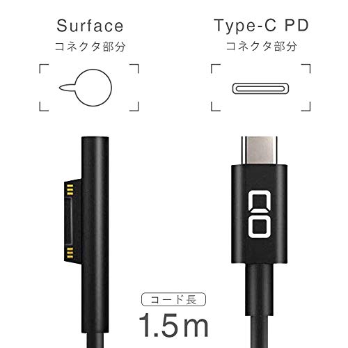 CIO Surface Pro用 USB-C PD充電器 1.5m