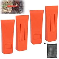 Intckwan 6 Kettensägen Fällkeil mit Spikes für Sicheres Fällen, Spaltkeil für Holz aus ABS-Kunststoff mit Tasche, Robust und Langlebig, Forst Zubehör Wald, Zubehörwerkzeug für Holzfäller (4 Stück)