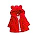 Produktbild DorkasDE Mädchen Mantel Winterjacke Kunstpelz Jacke Fellmantel Warm Jacke mit Kapuze (EU 110/116 (Etikett 140), Rot)