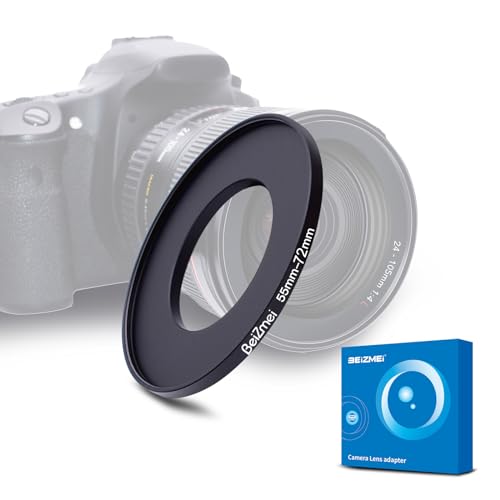 55mm a 72mm Filtro Adaptador,Compatible con Todas 55mm Objetivo a 72mm UV,ND,CPL,Filtro.55mm Lens to 72mm cámara Filtro (55-72mm)