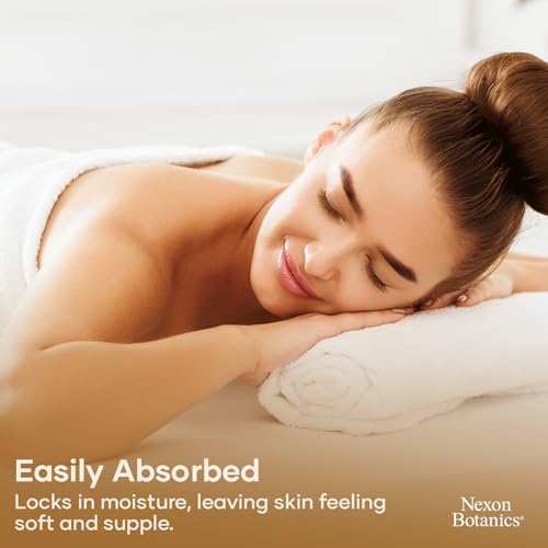 Unscented Massage Oil 8 fl oz - Hydrating Body Oil for Sensitive Skin & Muscle Relief - with Sweet Almond, Grape Seed & Sunflower Oils - Nexon Botanics