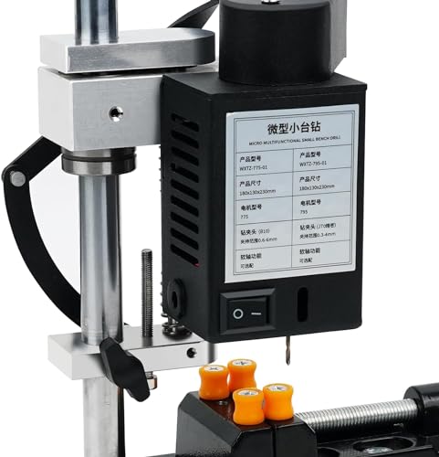 Mini Bench Drill Press, 6 Inches Adjustable 7-Speed Small Benchtop Drilling Machine, Suitable For Direct Drilling Of Metal, Wood, Plastics, Acrylic, DIY Jewelry Making Crafts Tool (40mm Drilling Size) - Thumbnail 5