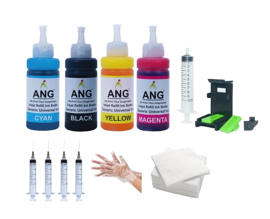Image of ANG Dye Ink for Use Deskjet 2723 Printer 805, 803, 680, 678, 818, 802, 901, 703, 704, 46, 21, 22, 27, 28, 56, 57 (Full Set)