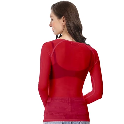Image of Buauty Sheer Tops for Women,Mesh Fishnet Tops Plus Size,Stylish and Sensational Mesh Blouses for Fashion-Forward Ladies