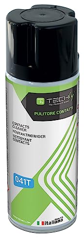 Techly 023479 Spray Di Pulizia 400Ml Per Contatti Elettrici Ed Elettronici Trasparente