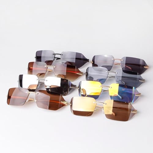 Lunettes de soleil sans monture rétro chic et luxe pour un style affirmé