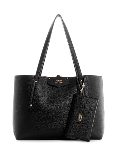 Sac à main femme Guess Brenton, grand sac cabas noir Schwarz