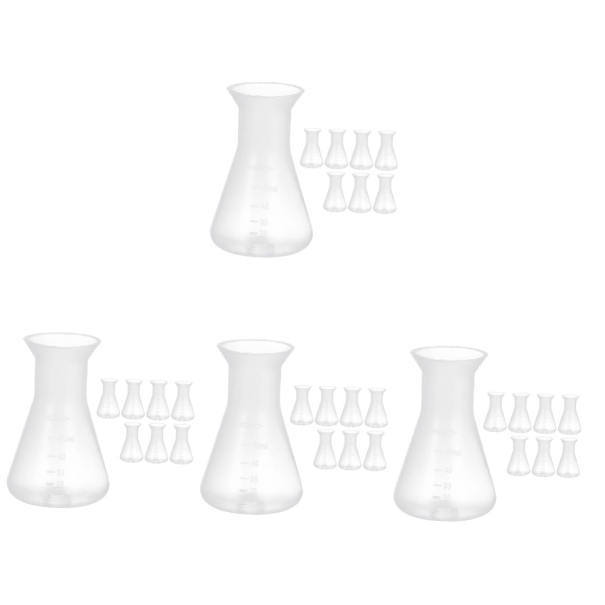 Gatuida 32piezas Frascos De Laboratorio De Erlenmeyer De Escala Frascos Cónicos Para Experimentos Científicos Diseño De Cuello Estrecho Para Usos Versátiles Entornos De Laboratorio