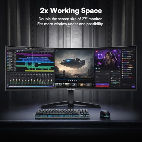 Image of Great voell 49 Inch 240Hz Curved Ultrawide Gaming Monitor, 32:9 DQHD