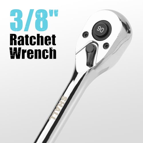 Shall 3/8" Drive 90-Tooth Ratchet Wrench Quick Release & Reversible | High-Torque Socket Spinner | Seamless Ratcheting for Vehicle Maintenance