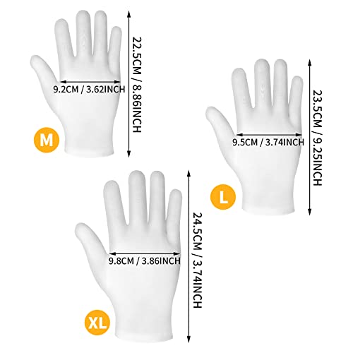 Sibba 3 Pairs Moisturizing Gloves White Cotton Moisturizing Gloves For Overnight Bedtime Heal Eczema Sleeping Lotion Hand Spa Treatment Gloves Repair Rough Cracked Dry Chapped Hands Skin(M/L/Xl) #TOP2