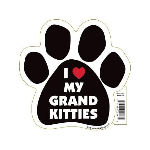 I (Love) My Grand Kitties Paw Magnet by Pet Gifts USA is 5.5" x 5.5" Made for Vehicles and Refrigerators Cover