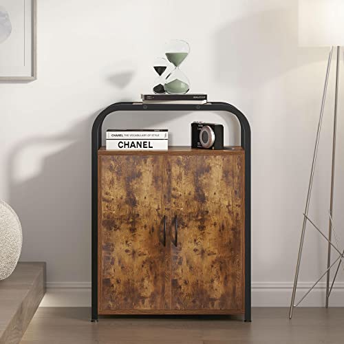 Sdhyl Free Standing Storage Cabinet, Accent Cabinet With Doors And Height Adjustable Shelf, Vintage Sideboard Buffet Cabinet For Living Room, Kitchen, Bedroom And Hallway #TOP5