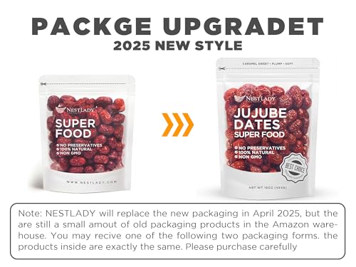 image for NESTLADY Premium Jujube Date, Red Date (Hong Zao), 100% Natural, Impro