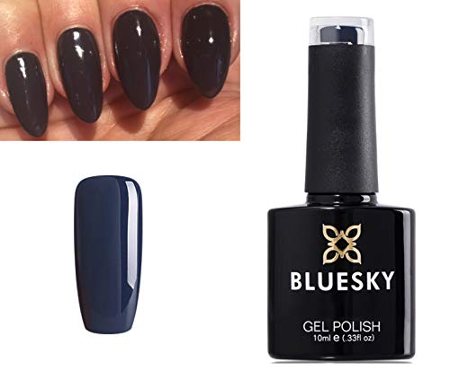 Bluesky Gel Polish DARK BLUE/GREY POSH CURDUROY INDIGO FROCK 80586 Nail UV LED Soak Off 10ml