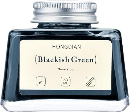 Image of HONGDIAN, Ink Bottle - Non Carbon | Blackish Green | 60ml Premium Writing Ink.