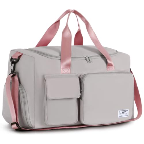 Image of FIORETTO Women's Gym Duffle Bag with Shoes Compartment, 30L Capacity, Ideal for Travel, Gym, Sports, Duffel, Weekender