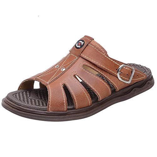 Sandália Chinelo Masculino Couro Legítimo Anti-stress (37)