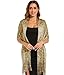 KUNINDOME Sparkling Metallic Shawls and Wraps with Buckle,for Evening Party Wedding Bride Bridesmaid, Gold