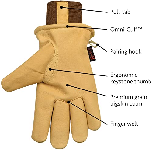 Kinco Lined Premium Grain & Suede Pigskin Leather Work Gloves (Style No. 94Hk) #TOP2