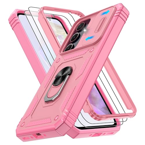 Coque Samsung Galaxy A35 5G antichoc rose premium avec support béquille anneau