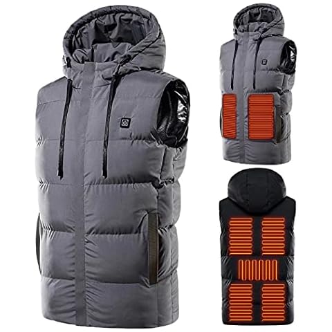 Shuanghao Electric Heated Heating Body Warmer Clothes Clothing Vest Jacket Gilet Heating,for Men and Women,with USB,5V Charging,7 Heat Pad, 33 Temperature Adjustable,Washable Cover
