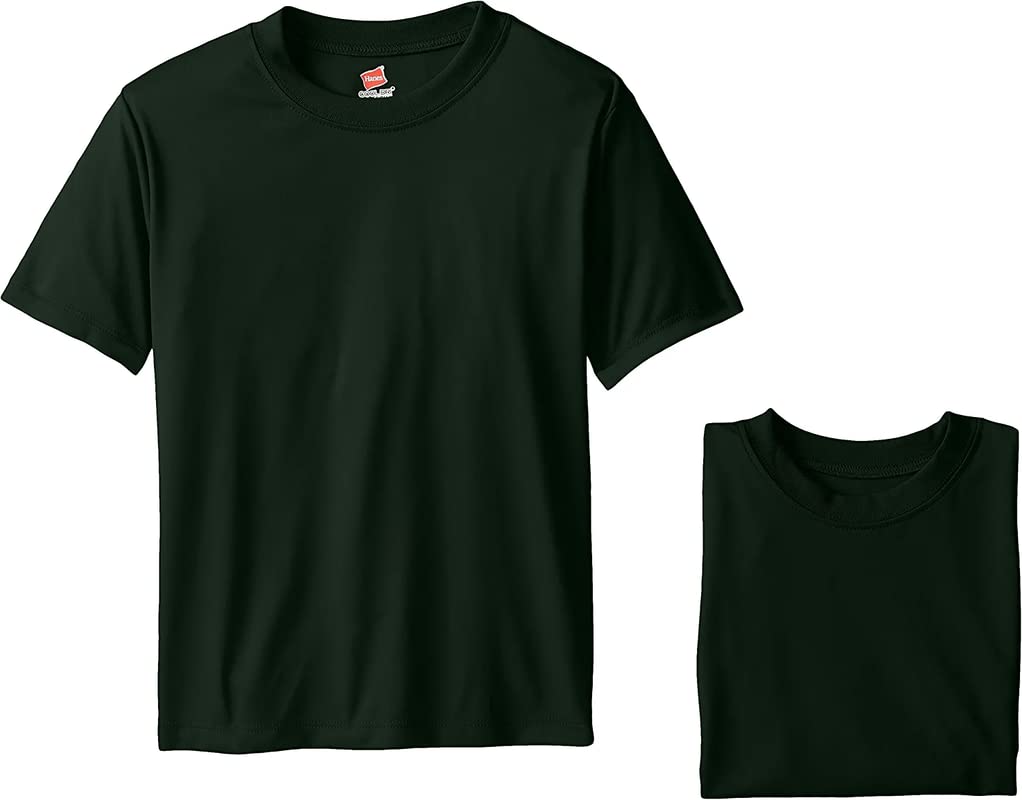 Hanes Cool Dri Performance Lot de 3 t-shirts pour garçon, Forêt profonde., L