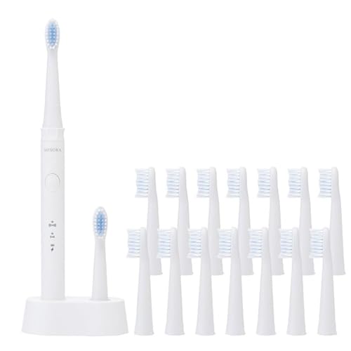 替ブラシ15本付き!MISOKA電動歯ブラシスターターセット!レギュラーサイズ(本体×1、充電器×1、替ブラシ×15本) [株式会社夢職人]