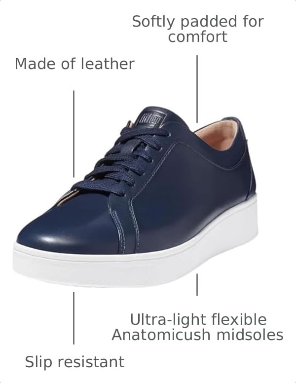 Image of FitFlop Womens Rally Leather Sneakers