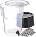 Carlisle FoodService Products Round Beverage Dispenser, Durable Drink Dispenser with Spigot and Sturdy Base for Catering, Events, and Parties, Plastic, 5 Gallons, Black