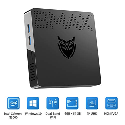 Mini PC, Intel Celeron N3060(up to 2.48GHz) Windows 10 Mini Computer, 4GB DDR3/64GB