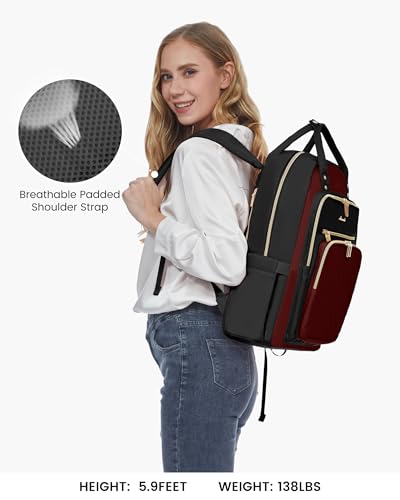 Image of LOVEVOOK Laptop Backpack Purse for Women, 15.6 inch Laptop Bag for Travel with USB Port, Water Resistant Lightweight Daypacks for College Work Business, Nurse Teacher Computer Backpacks